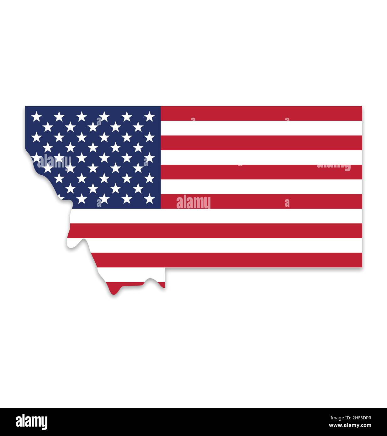 montana mt state map shape silhouette simplified with usa american flag