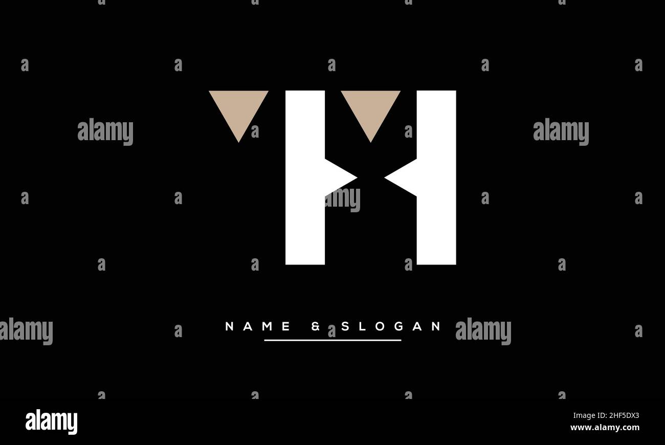 TH, HT Abstract Letters Logo monogram Stock Vector