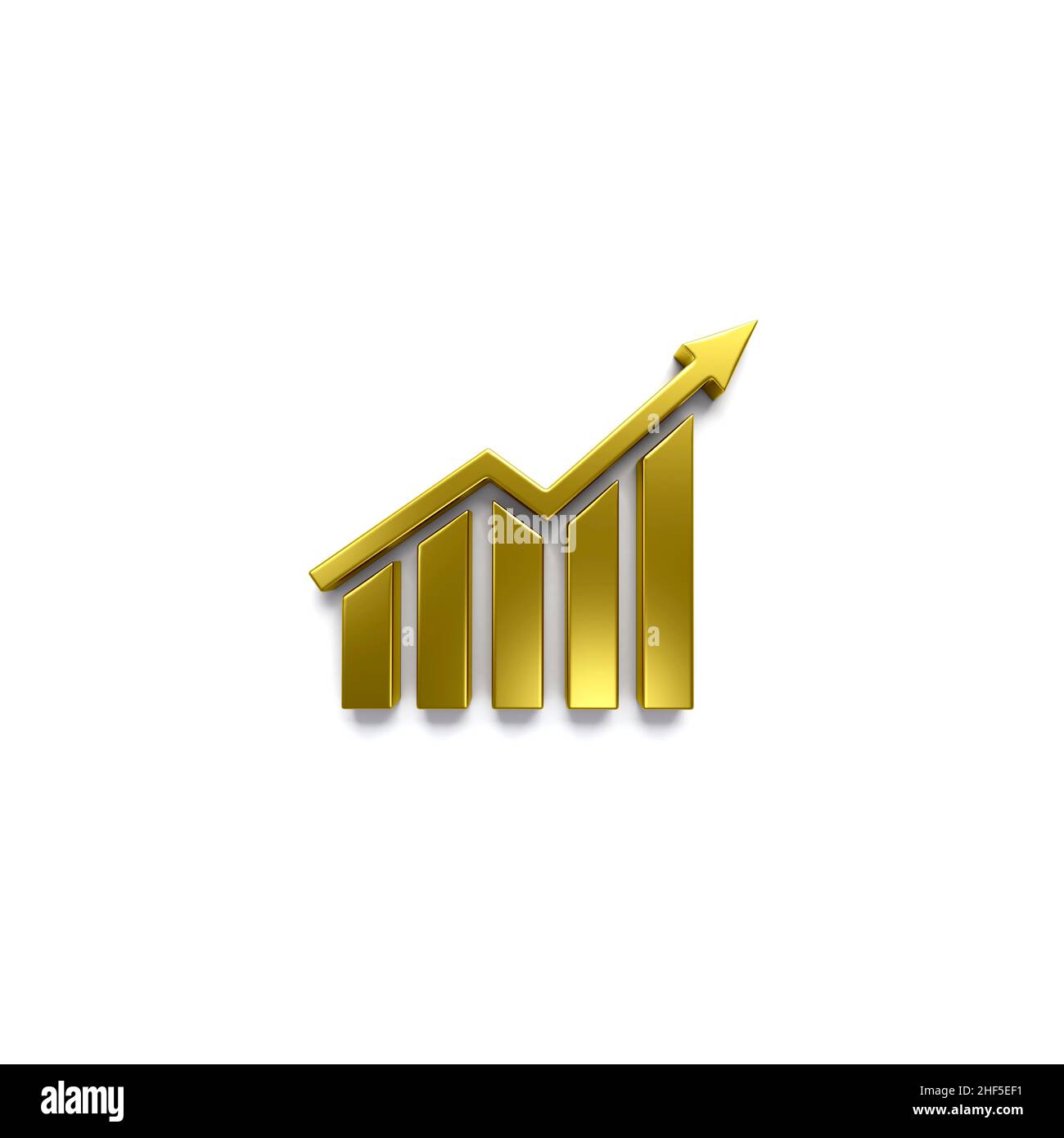 Success Financial Gold color Growth Arrow. 3D Render illustration Stock ...