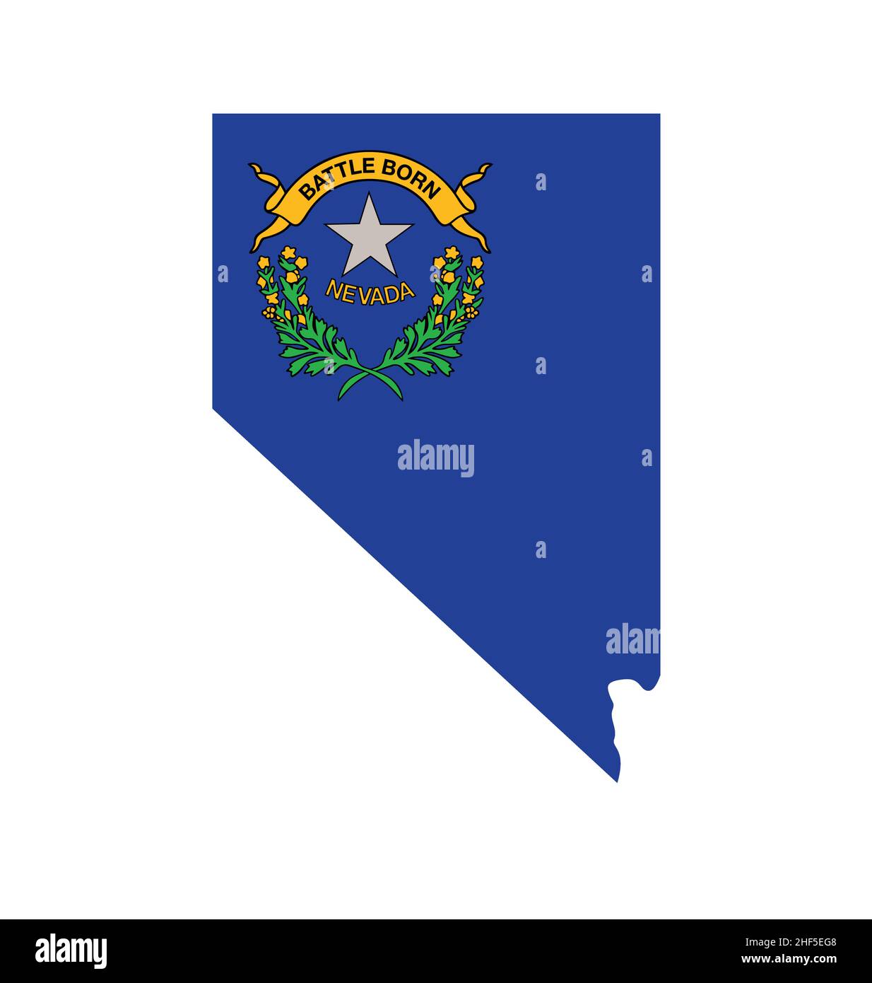 nevada nv map shape with state flag with crest icon vector isolated on ...