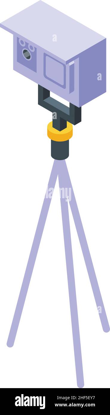 Control speed radar icon isometric vector. Traffic camera. Gun police ...