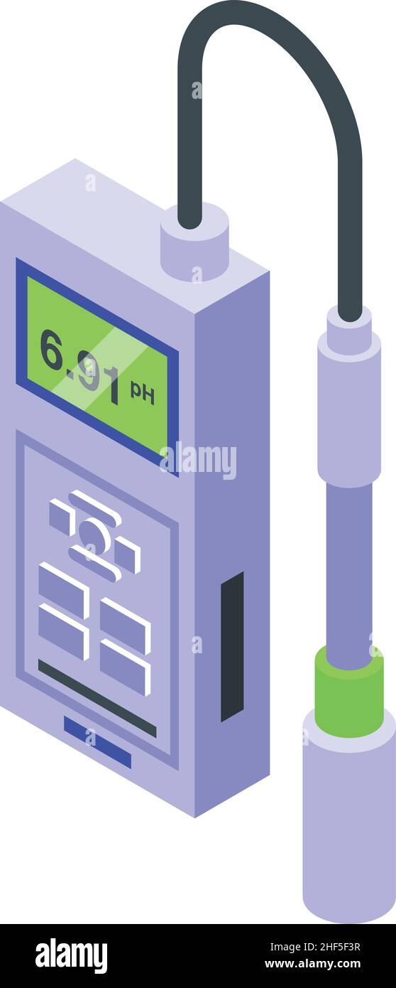 Ph meter probe icon isometric vector. Water test. Kit control Stock Vector
