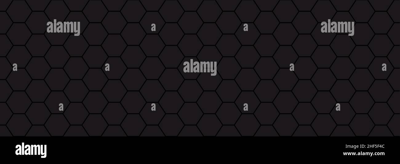 black abstract honeycomb background banner template vector Stock Vector