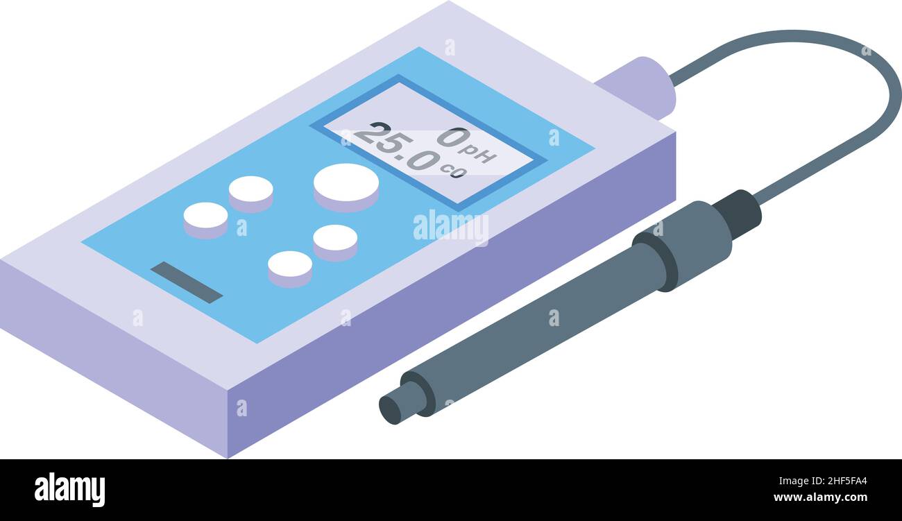Digital ph meter icon isometric vector. Water soil. Alkaline test Stock Vector