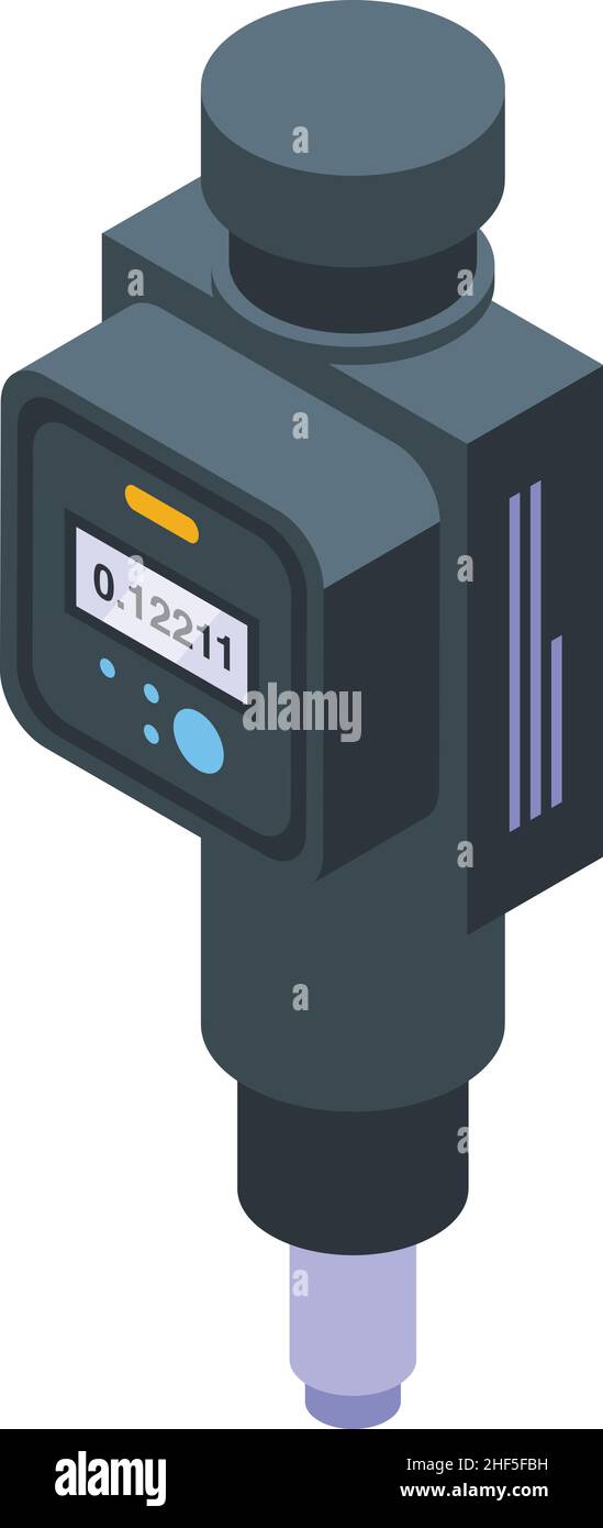 Digital micrometer icon isometric vector. Ruler equipment. Gauge tool Stock Vector