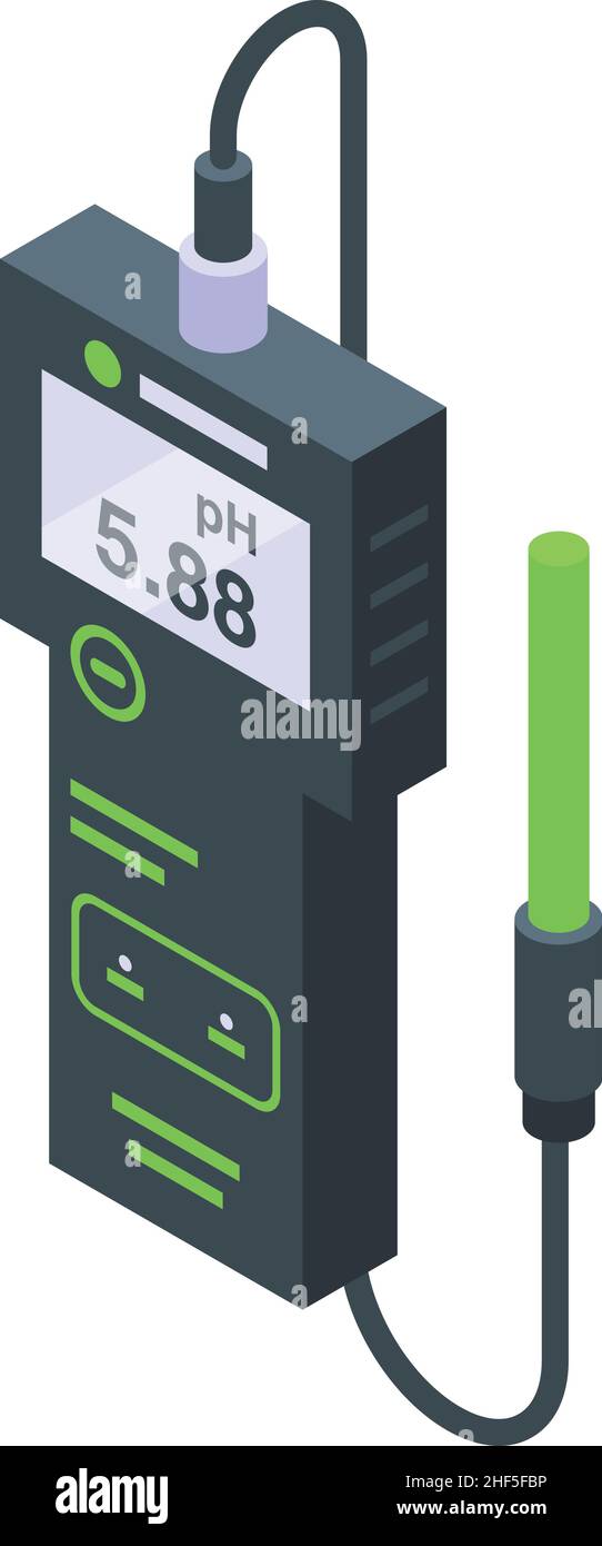 Neutral ph meter icon isometric vector. Water test. Control digital Stock Vector
