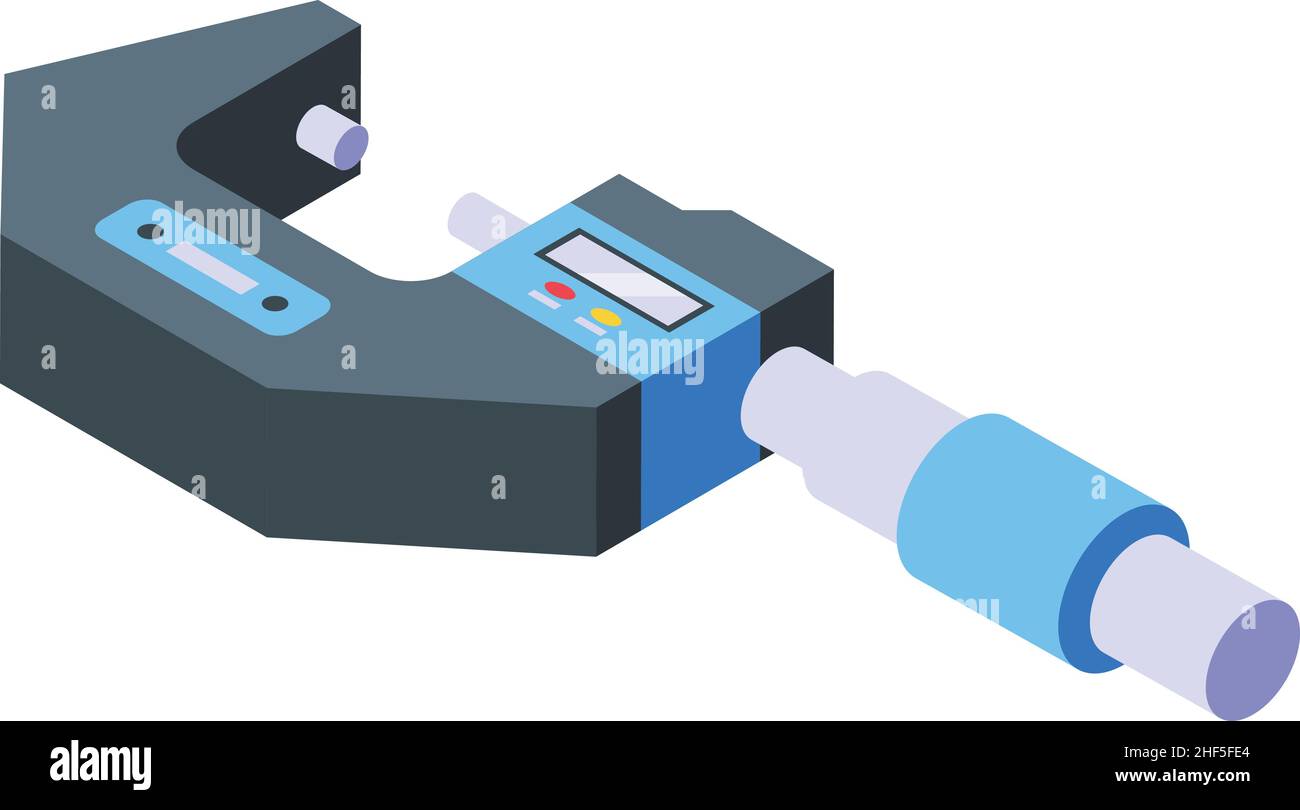 Vernier micrometer icon isometric vector. Digital ruler. Equipment tool Stock Vector