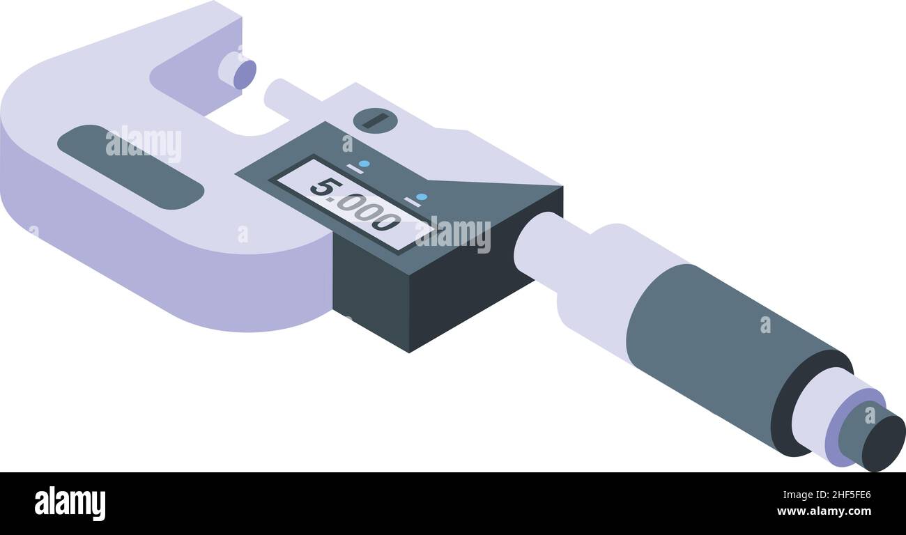 Machinist micrometer icon isometric vector. Laboratory measurement ...