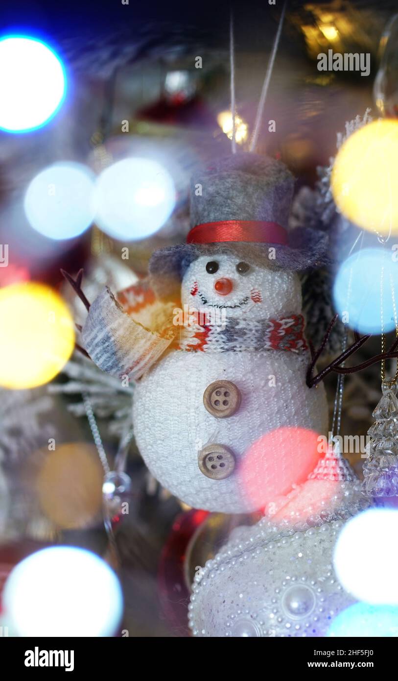 Christmas decorations in X-Mas tree. Stock Photo