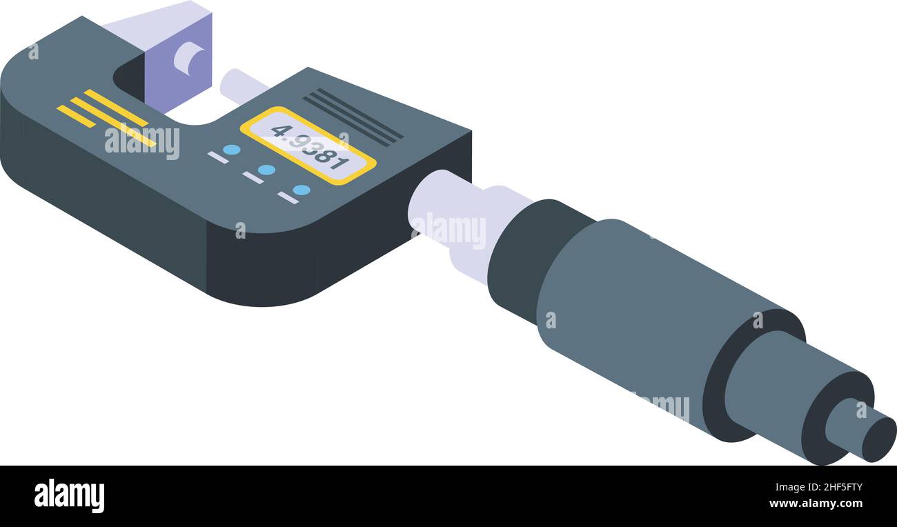 Metalwork micrometer icon isometric vector. Digital ruler. Equipment tool Stock Vector