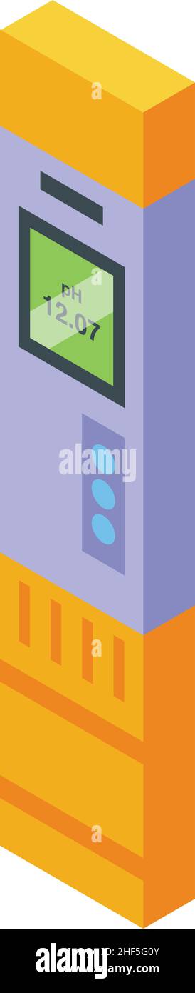 Test ph meter icon isometric vector. Water soil. Alkaline scale Stock Vector