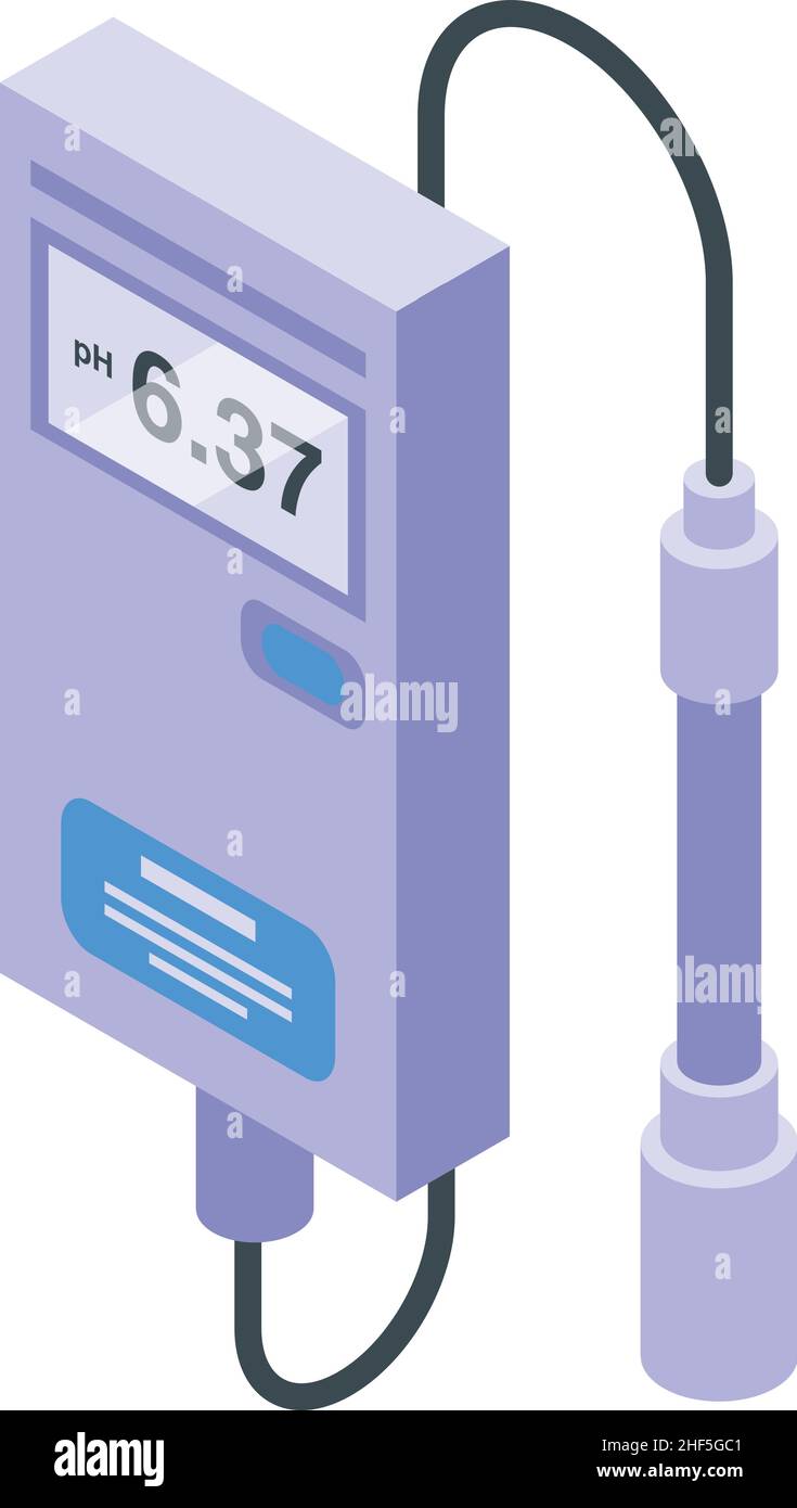 Ph meter analysis icon isometric vector. Water test. Digital device Stock Vector