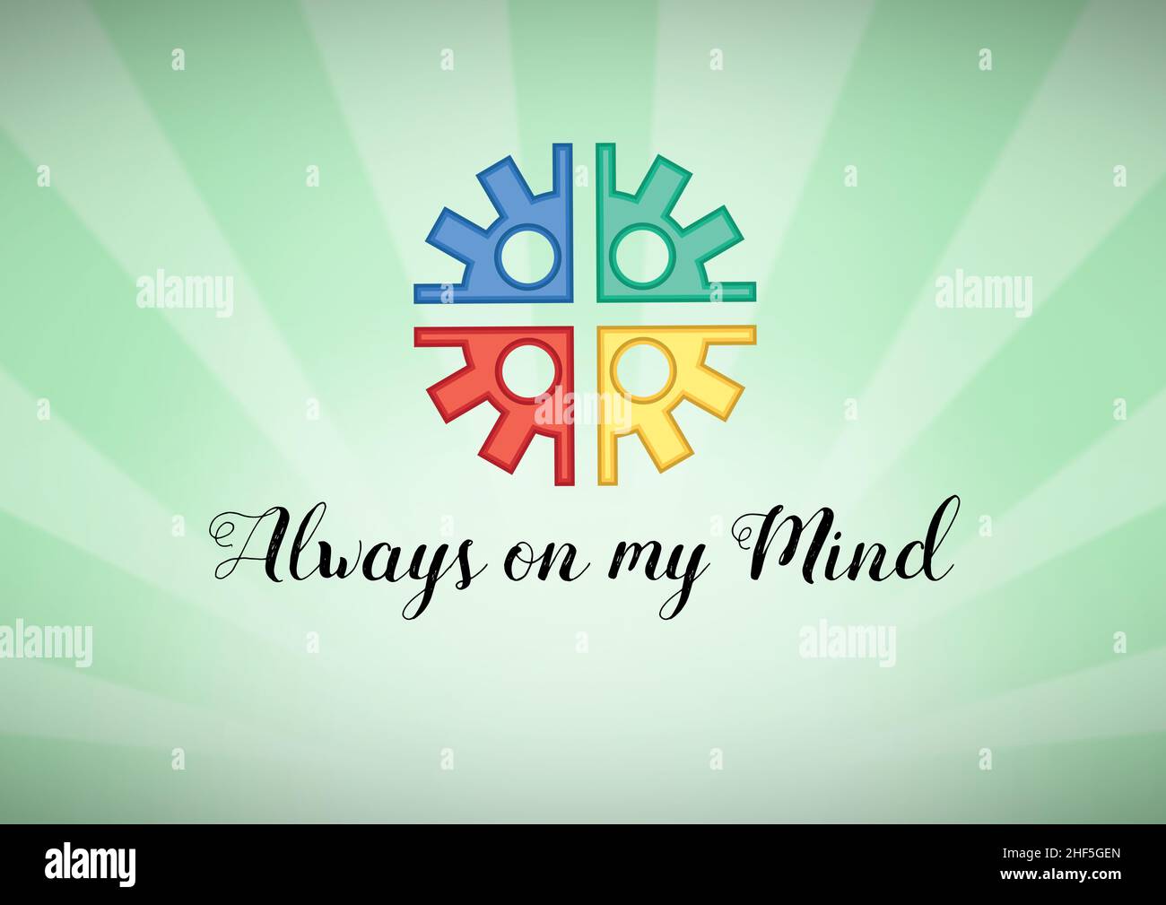You are always in my mind card black ink grunge Vector Image