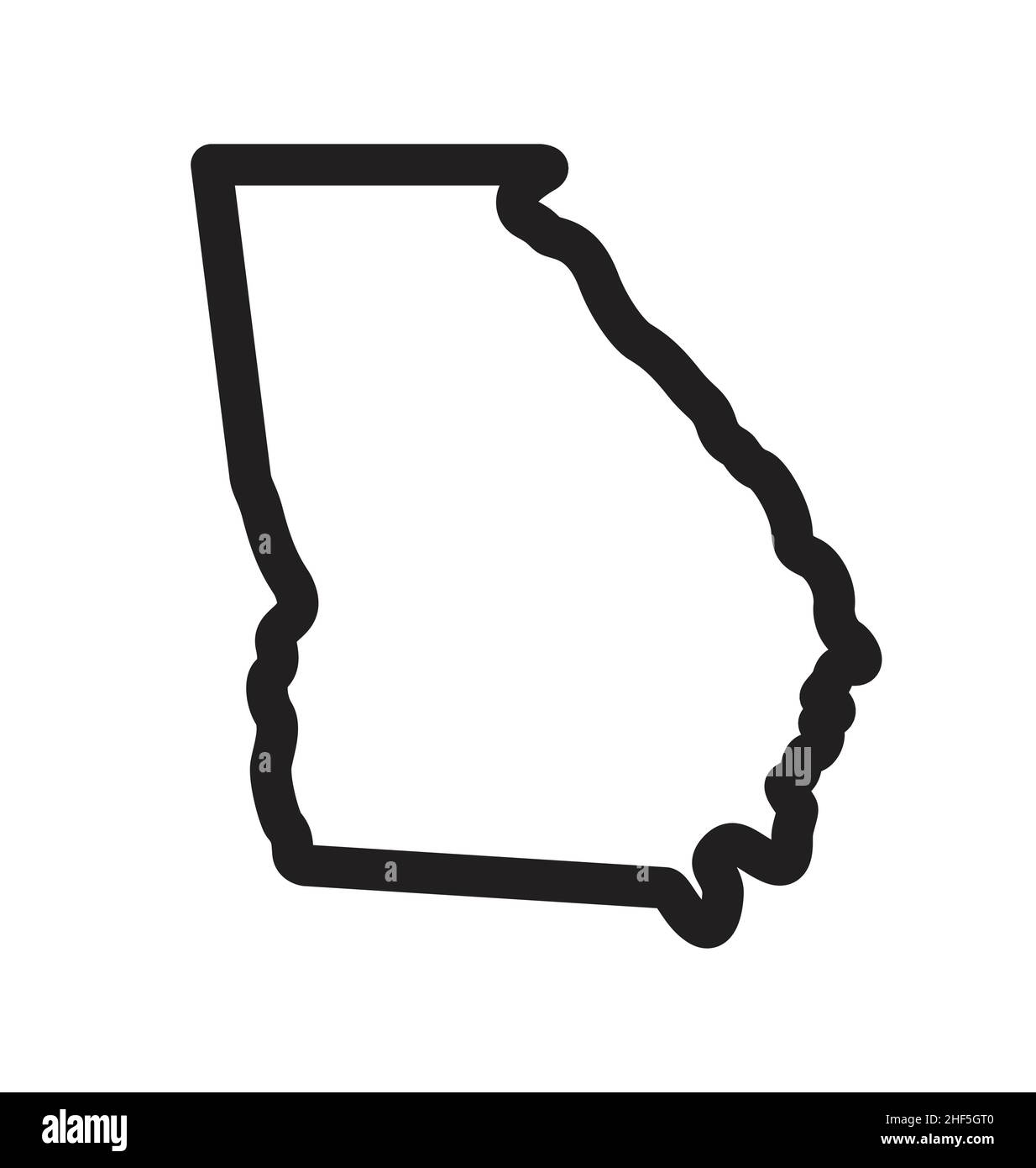 Georgia GA state shape map outline simplified USA vector isolated on