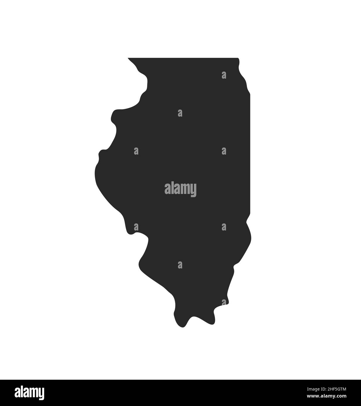 Illinois IL state shape silhouette simplified symbol USA vector ...