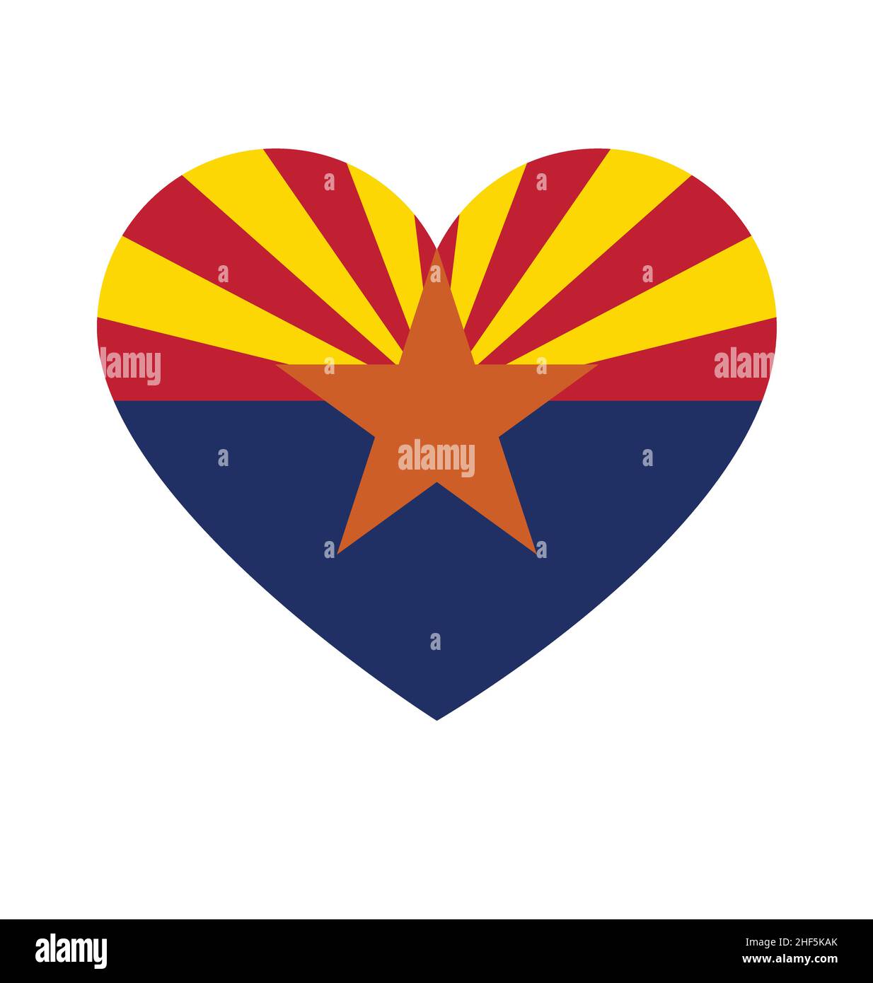 arizona az state flag in heart shape symbol logo icon vector isolated on white background Stock Vector