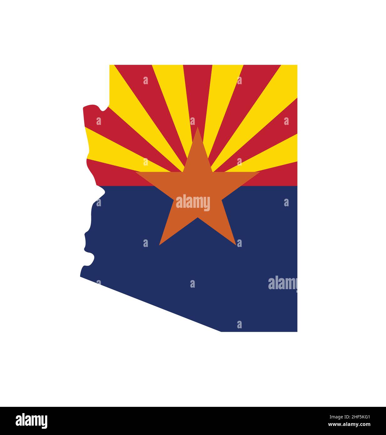 arizona az state flag in map shape icon logo vector isolated on white