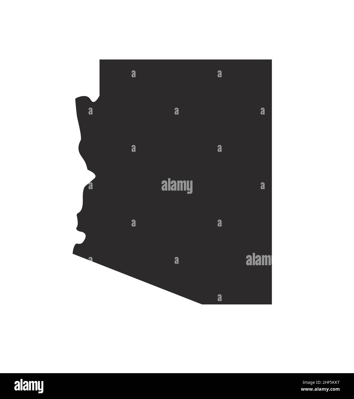 arizona state map silhouette simplified shape vector isolated on white