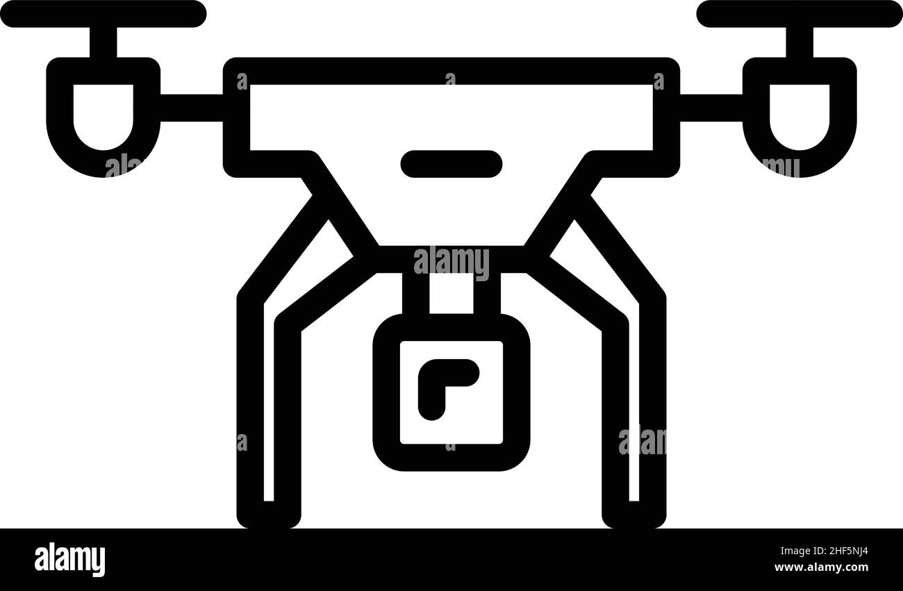 Cinema drone icon outline vector. Aerial camera. Spy control Stock ...