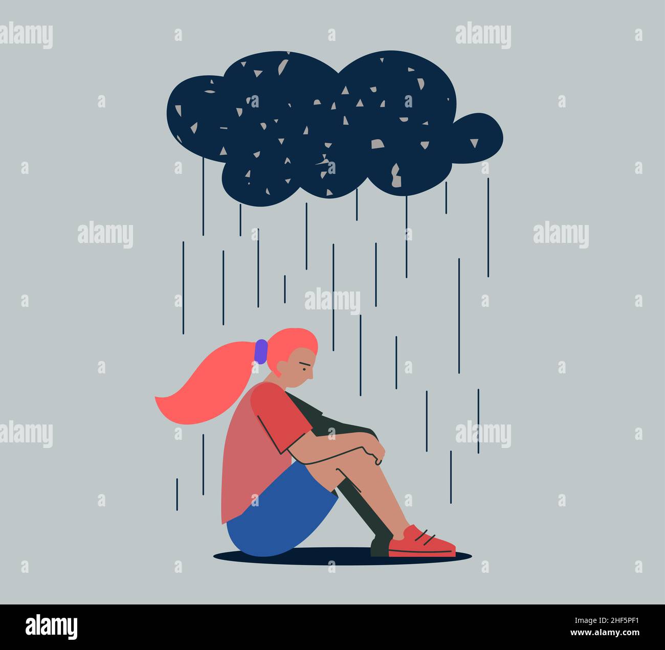 Teenager sad illustration hi-res stock photography and images - Alamy