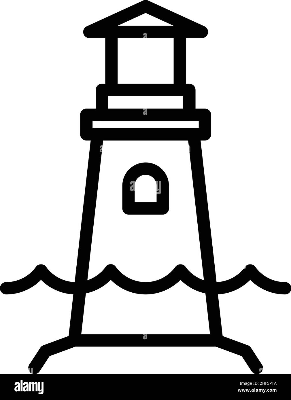 Flood lighthouse icon outline vector. Sea level. Ocean water Stock Vector