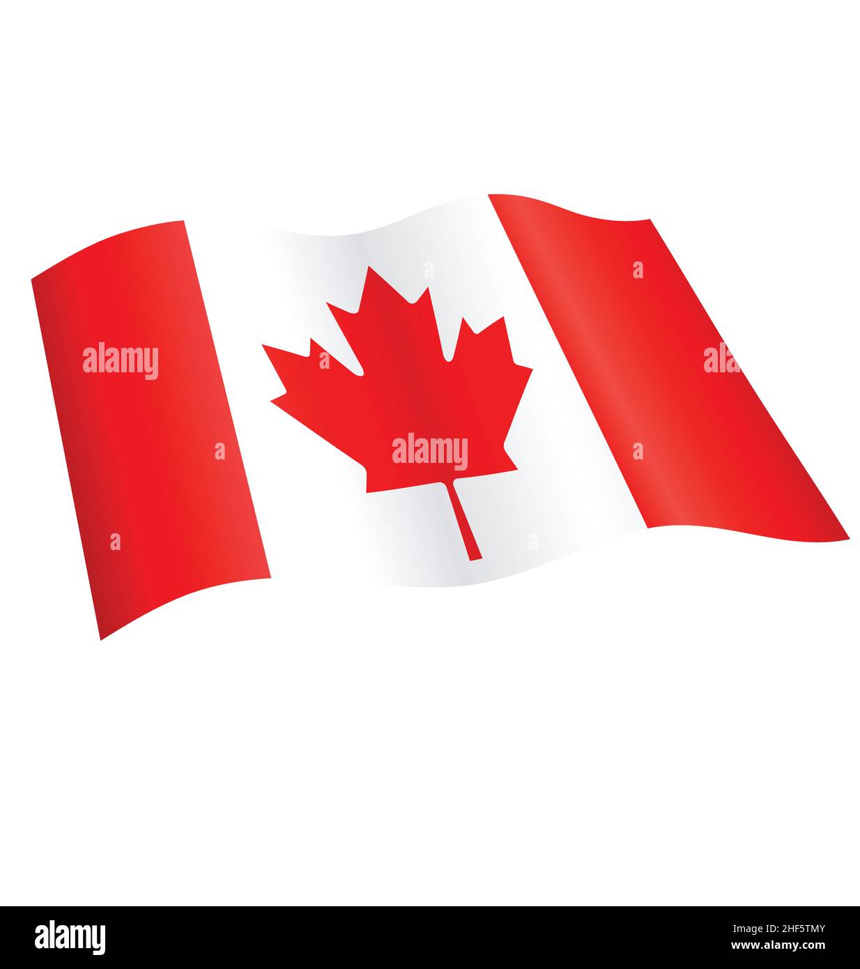 flying waving canadian flag of canada vector isoalted on white background Stock Vector