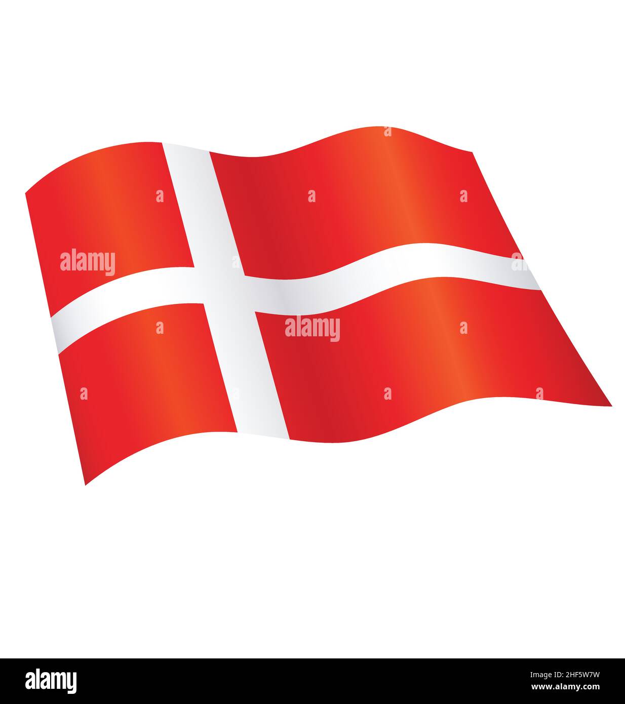 flying danish flag of denmark silk icon vector isolated on white background Stock Vector