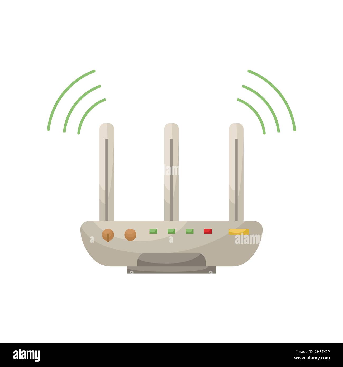 Vector illustration of a home router. Home wireless internet. Flat style Stock Vector