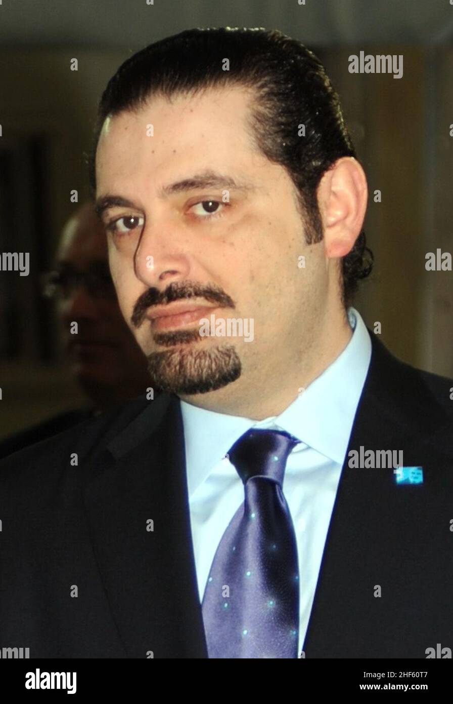 Secretary Clinton Visits Rafic Hariri Gravesite (cropped on Hariri). Stock Photo