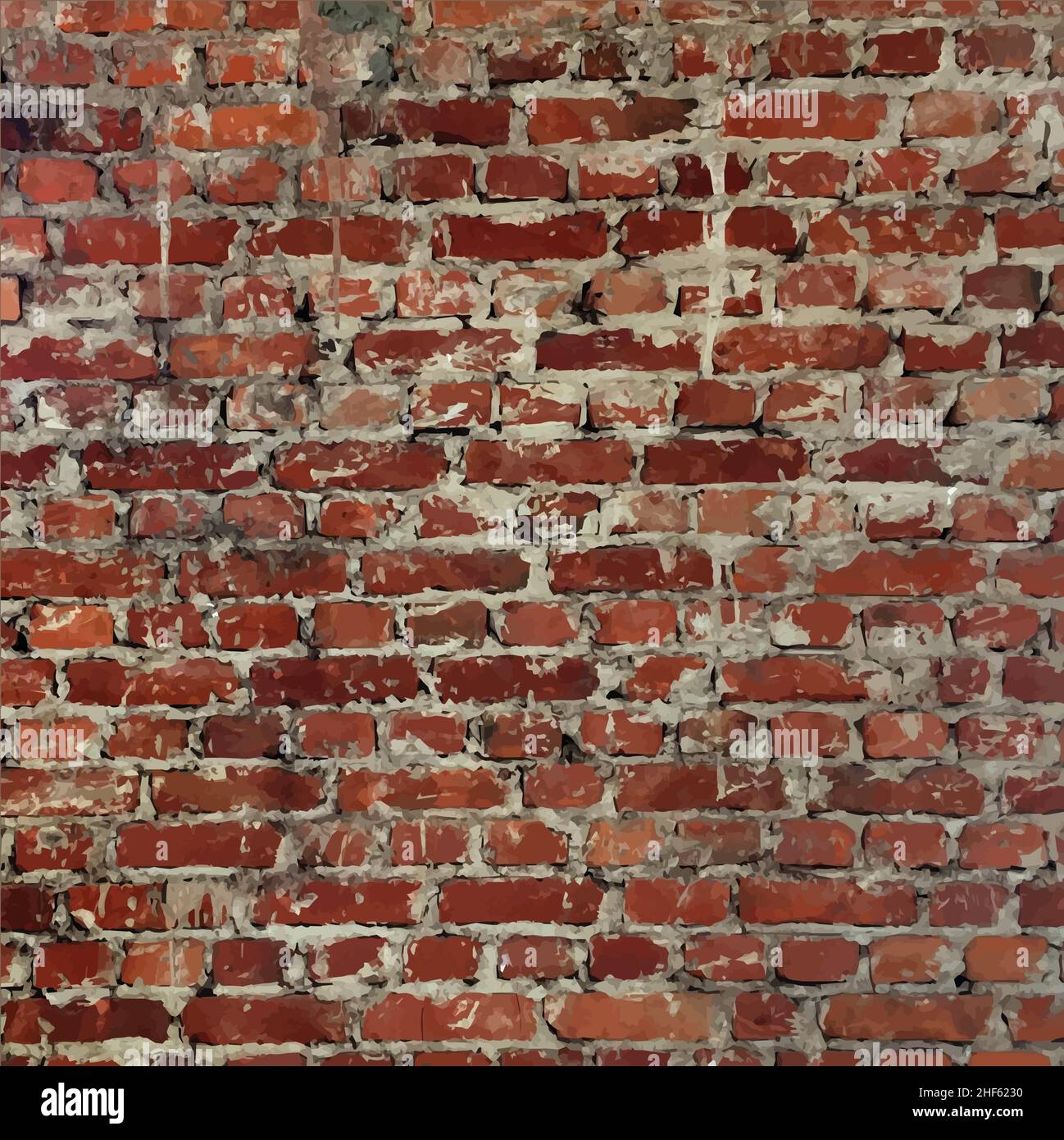 old red brick wall grunge realistic background vector illustration ...