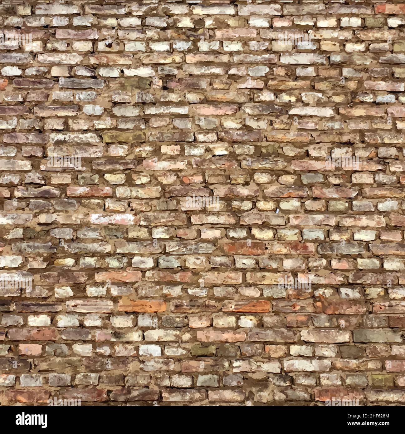 old brick wall grunge background realistic texture vector illustration Stock Vector