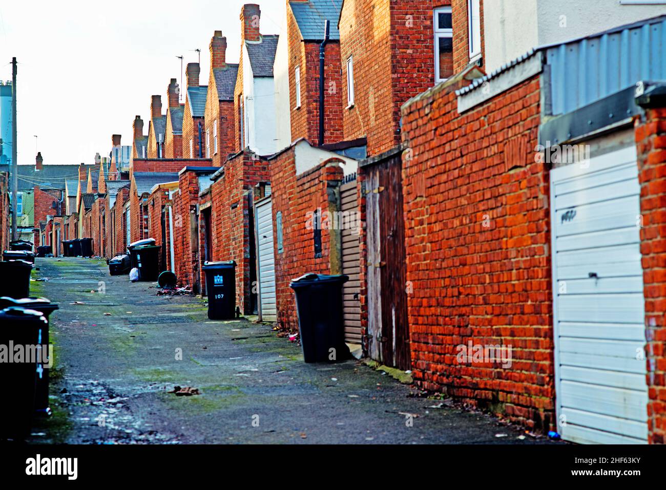 Back Alley Terrace Houses, Darlington, England Stock Photo