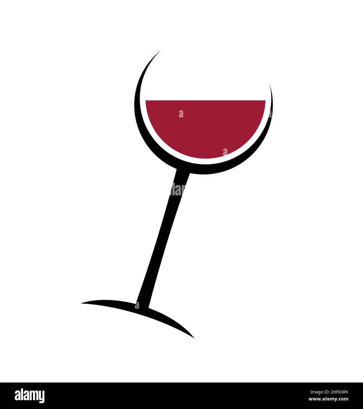 stylized abstract red wine glass design vector isolated on white