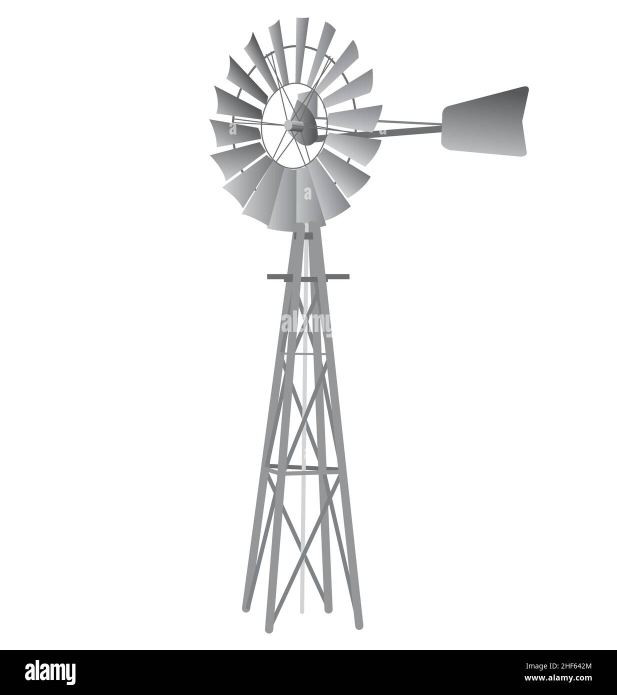 classic australian metal windmill windpump vector isolated on white background Stock Vector