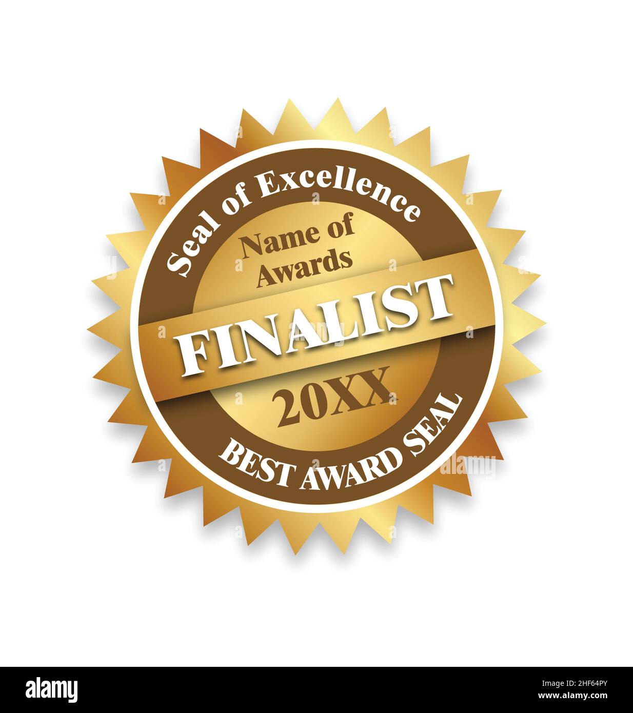 beautiful gold finalist excellence award seal emblem symbol vector