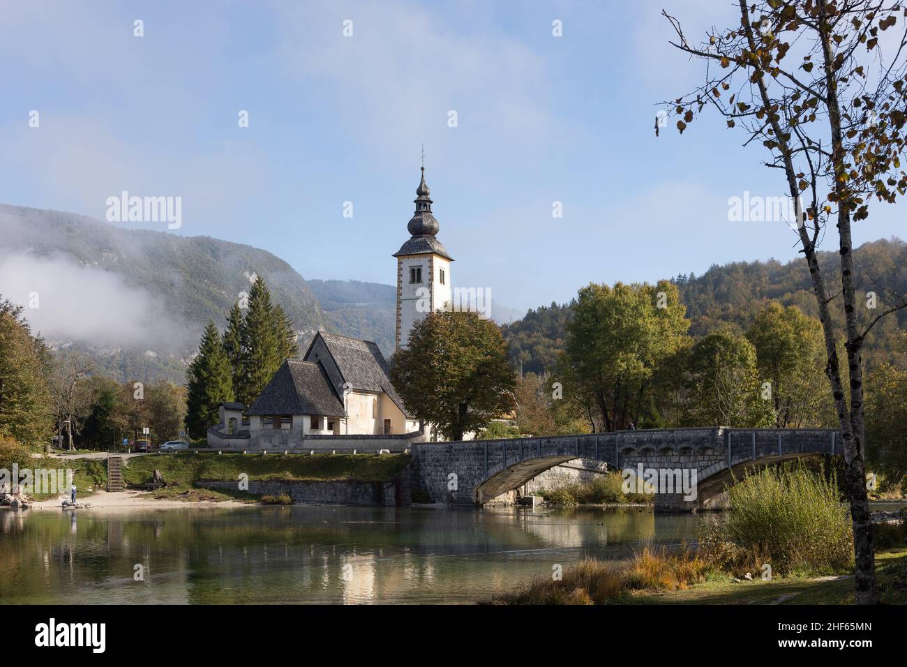 Church of St. John the Baptist, sv. Janez, Ribcev Laz, in Bohinjsko ...