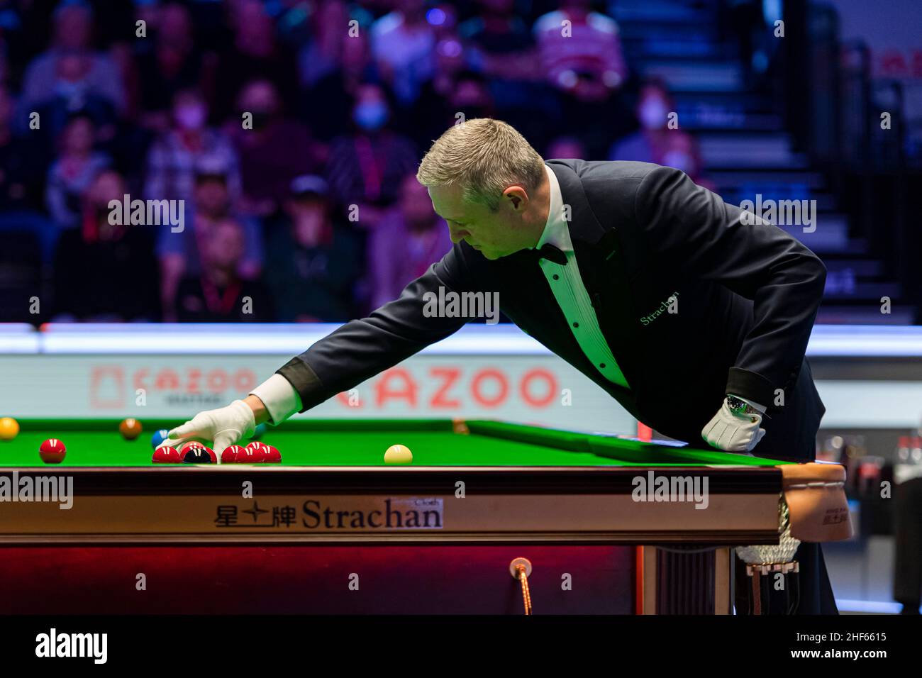 London, UK. 14th Jan, 2022. Judd Trump v Kyren Wilson on Day 6 matches during the 2022 Cazoo Master at Alexandra Palace on Friday, January 14, 2022 in LONDON ENGLAND. Credit: Taka G Wu/Alamy Live News Stock Photo