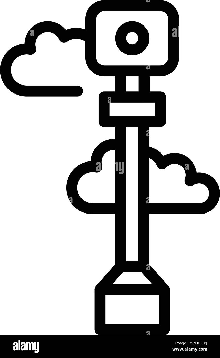 Aerial drone icon outline vector. Air copter. Camera photography Stock ...