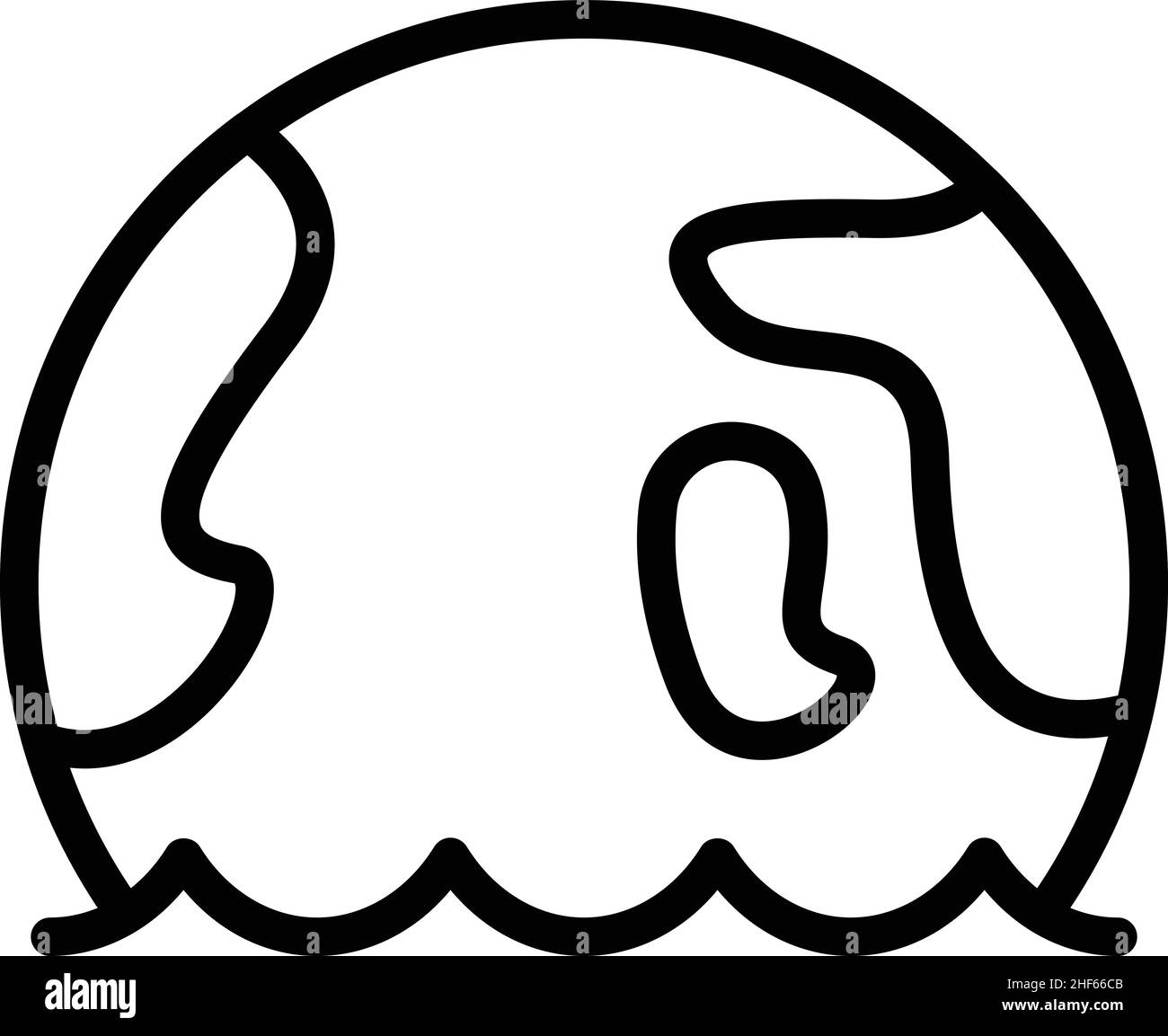 Global sea level icon outline vector. Climate change. Water low Stock Vector