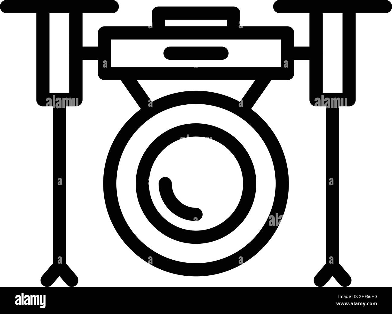 Professional drone icon outline vector. Aerial camera. Air city Stock ...