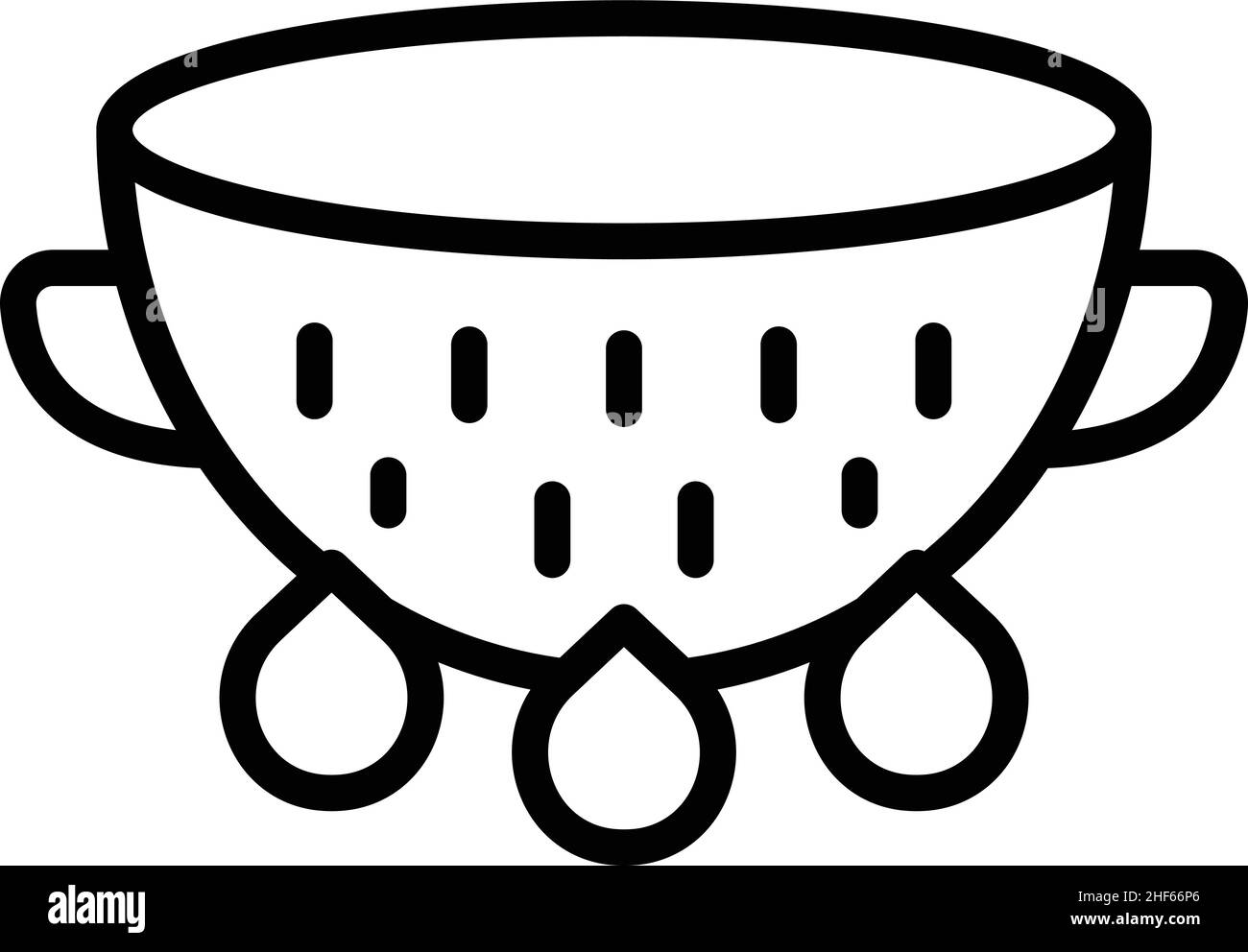 New colander tool icon outline vector. Cooking strainer. Drain sieve ...