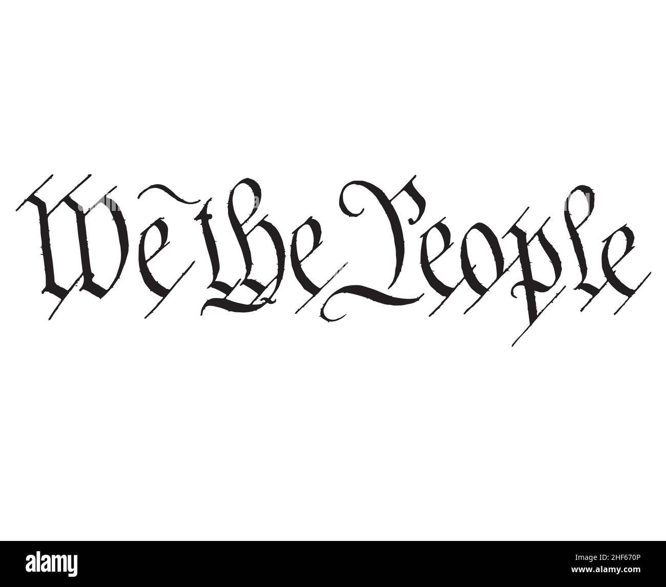 We the People text from the usa constitution vector black isolated on white background Stock Vector