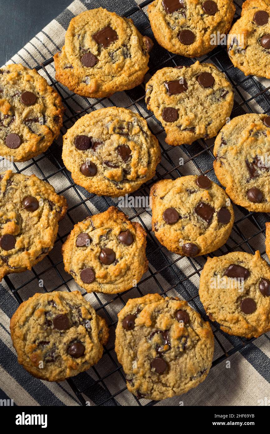 Homemade Tahini Chocolate Chip Cookies with Sea Salt Stock Photo Alamy