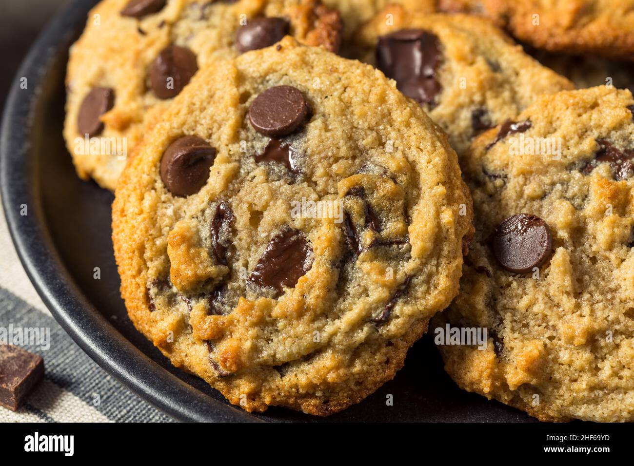 Homemade Tahini Chocolate Chip Cookies with Sea Salt Stock Photo Alamy