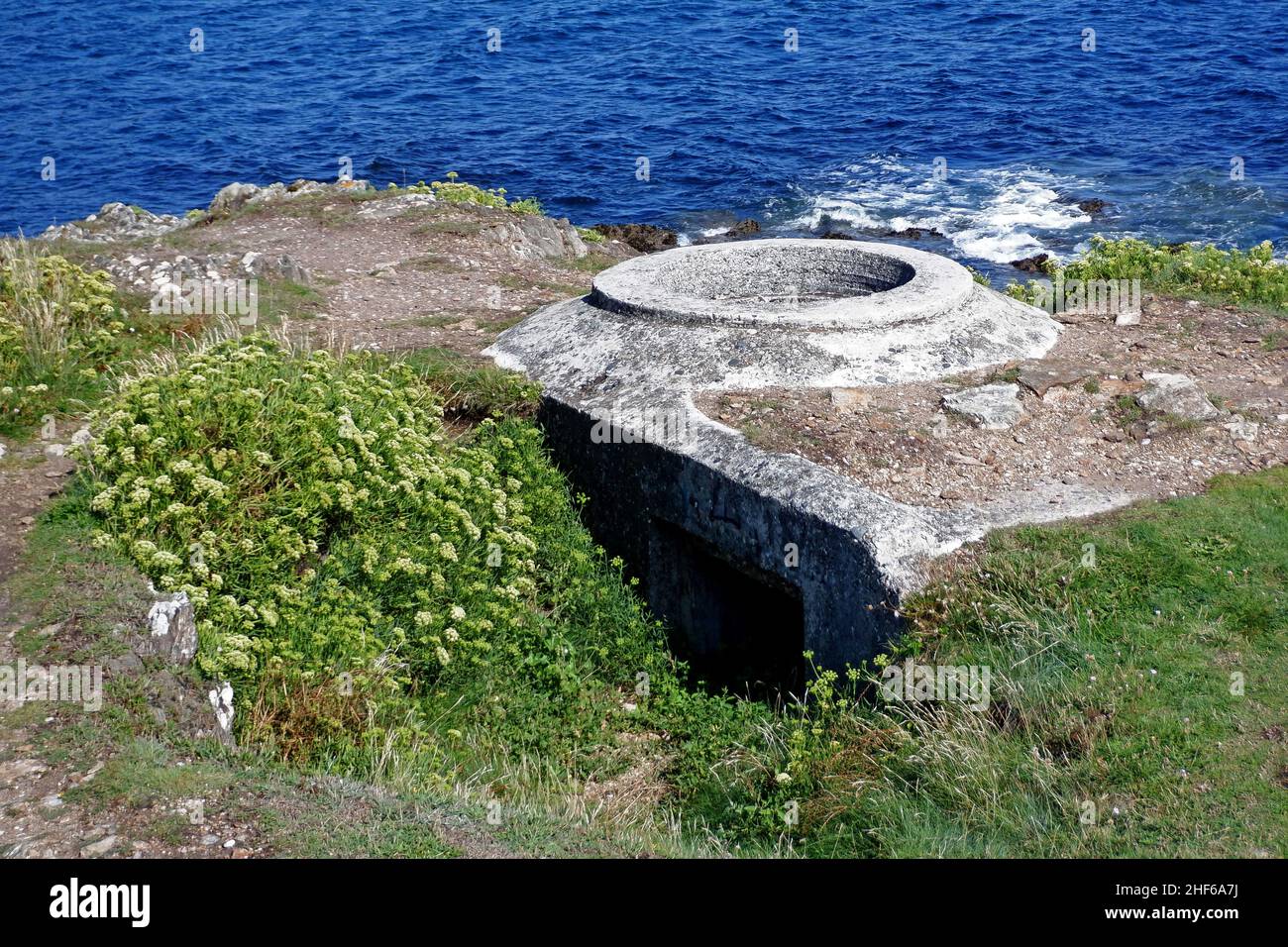 Atlantic wall bunker, WW II, Doelan, Clohars-Carnoet, Finistere, Bretagne, France, Europe Stock Photo