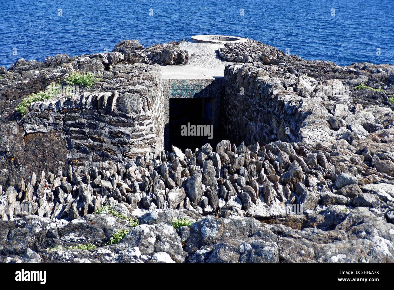 Atlantic wall bunker, WW II, Doelan, Clohars-Carnoet, Finistere, Bretagne, France, Europe Stock Photo