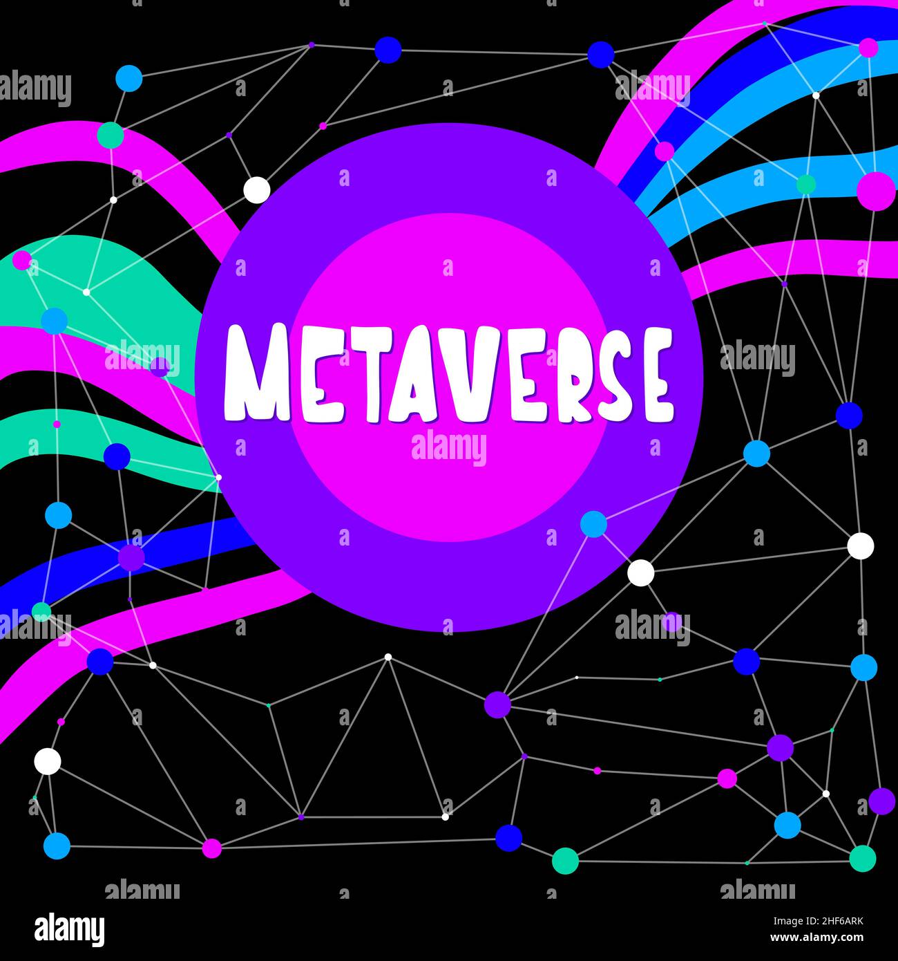 Metaverse neon futuristic art banner. VR glasses, augmented reality. EPS 10 Stock Vector