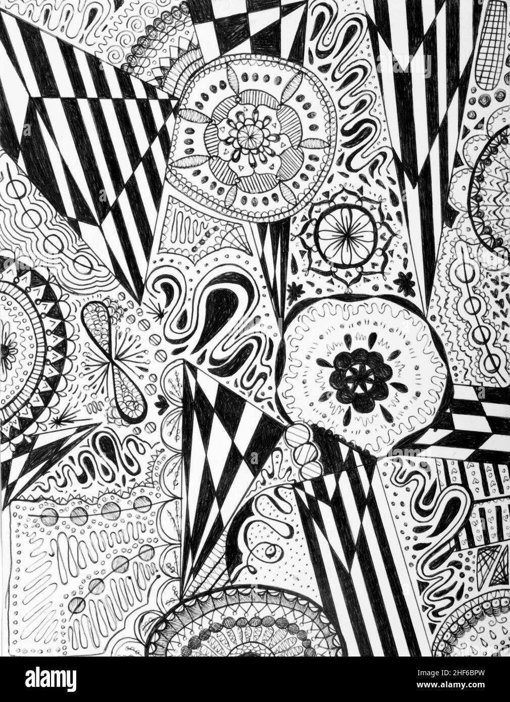 black and white graphic hand designed image shapes in Ironic