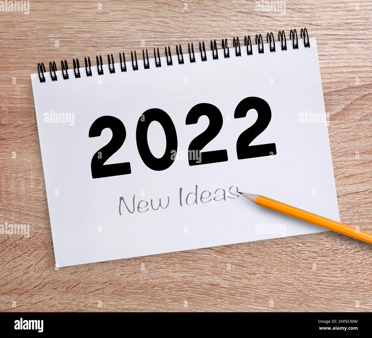 Calendar that reads 2022 and New Idea Records Stock Photo