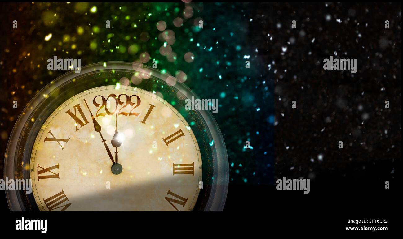 Dial of a clock with the year 2022 Stock Photo